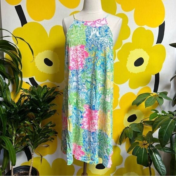 Gorgeous Neon Rainbow Lilly Pulitzer Margot Cheek To Cheek Print Dress - Picture 2 of 6